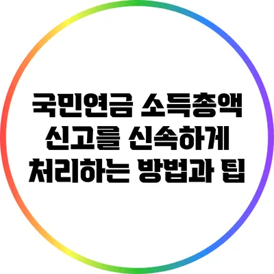 국민연금 소득총액 신고를 신속하게 처리하는 방법과 팁