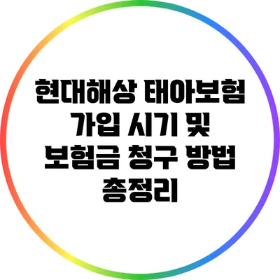 현대해상 태아보험 가입 시기 및 보험금 청구 방법 총정리