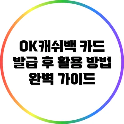 OK캐쉬백 카드 발급 후 활용 방법 완벽 가이드