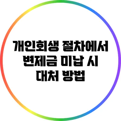 개인회생 절차에서 변제금 미납 시 대처 방법