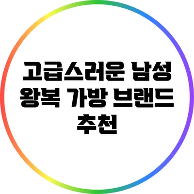 고급스러운 남성 왕복 가방 브랜드 추천