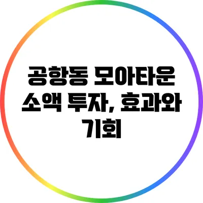 공항동 모아타운 소액 투자, 효과와 기회