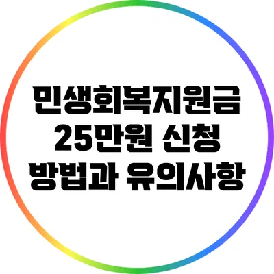 민생회복지원금 25만원 신청 방법과 유의사항