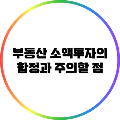 부동산 소액투자의 함정과 주의할 점