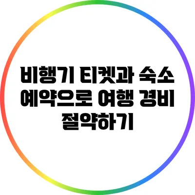 비행기 티켓과 숙소 예약으로 여행 경비 절약하기