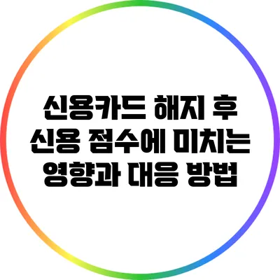 신용카드 해지 후 신용 점수에 미치는 영향과 대응 방법