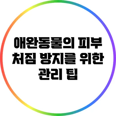 애완동물의 피부 처짐 방지를 위한 관리 팁