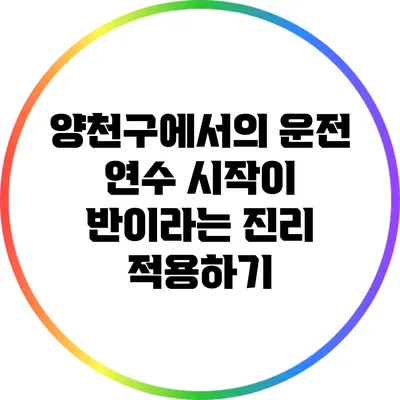 양천구에서의 운전 연수: 시작이 반이라는 진리 적용하기