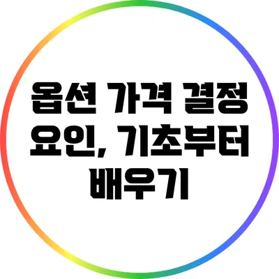 옵션 가격 결정 요인, 기초부터 배우기