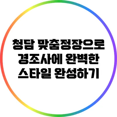 청담 맞춤정장으로 경조사에 완벽한 스타일 완성하기
