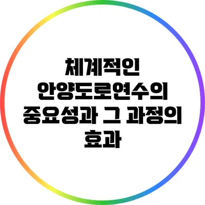 체계적인 안양도로연수의 중요성과 그 과정의 효과