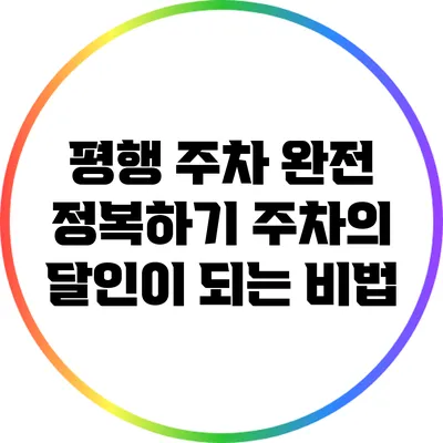 평행 주차 완전 정복하기: 주차의 달인이 되는 비법