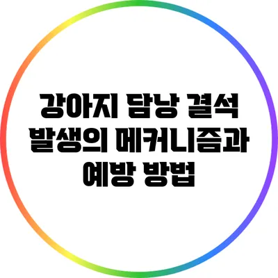 강아지 담낭 결석 발생의 메커니즘과 예방 방법
