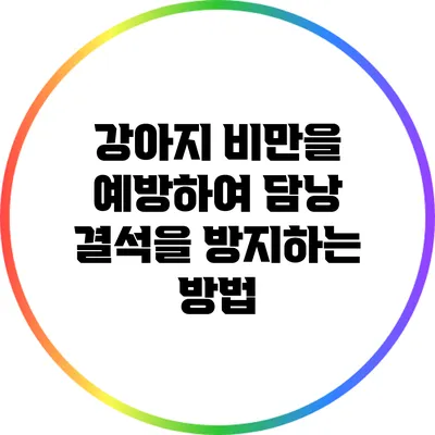 강아지 비만을 예방하여 담낭 결석을 방지하는 방법