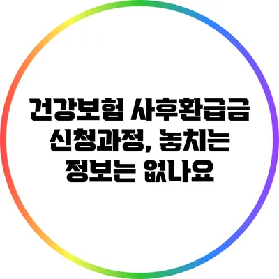건강보험 사후환급금 신청과정, 놓치는 정보는 없나요?