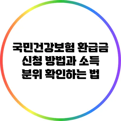 국민건강보험 환급금 신청 방법과 소득 분위 확인하는 법