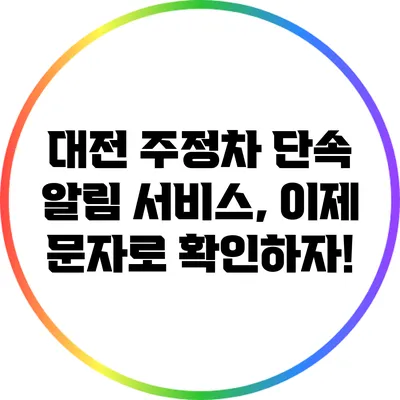 대전 주정차 단속 알림 서비스, 이제 문자로 확인하자!