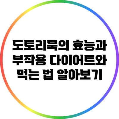 도토리묵의 효능과 부작용: 다이어트와 먹는 법 알아보기