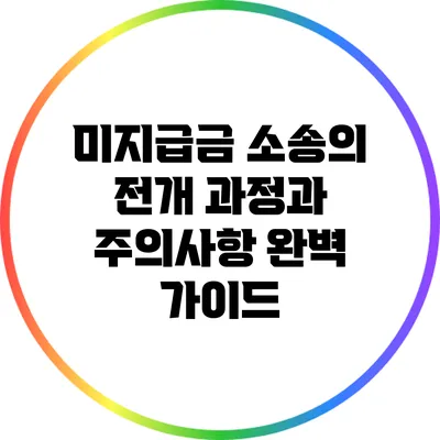 미지급금 소송의 전개 과정과 주의사항 완벽 가이드