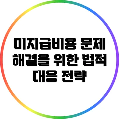 미지급비용 문제 해결을 위한 법적 대응 전략