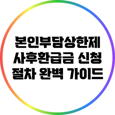본인부담상한제 사후환급금 신청 절차 완벽 가이드