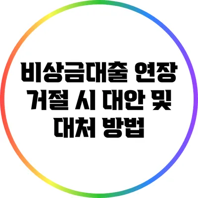 비상금대출 연장 거절 시 대안 및 대처 방법