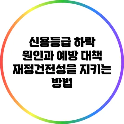 신용등급 하락 원인과 예방 대책: 재정건전성을 지키는 방법