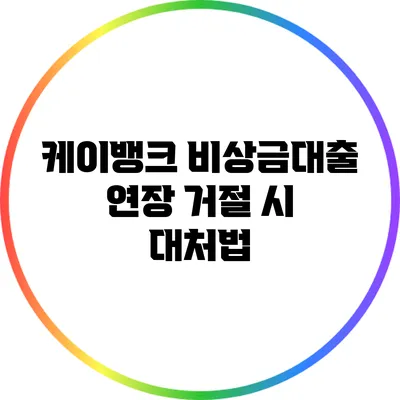 케이뱅크 비상금대출 연장 거절 시 대처법