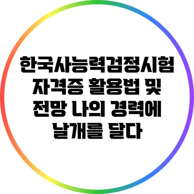 한국사능력검정시험 자격증 활용법 및 전망: 나의 경력에 날개를 달다
