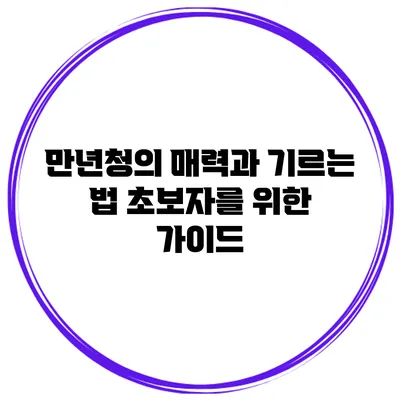 만년청의 매력과 기르는 법: 초보자를 위한 가이드