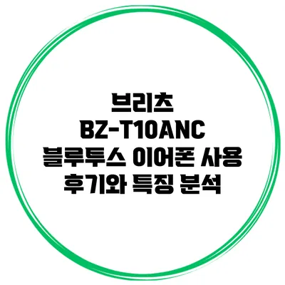 브리츠 BZ-T10ANC 블루투스 이어폰 사용 후기와 특징 분석