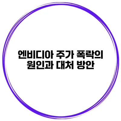 엔비디아 주가 폭락의 원인과 대처 방안