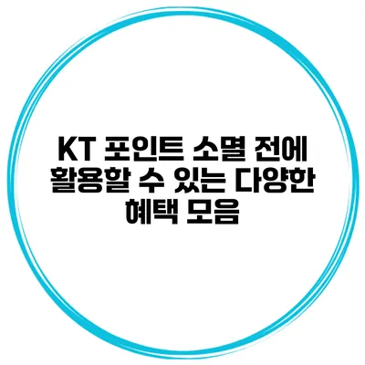 KT 포인트 소멸 전에 활용할 수 있는 다양한 혜택 모음