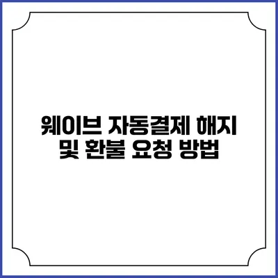웨이브 자동결제 해지 및 환불 요청 방법