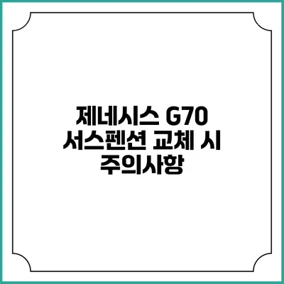 제네시스 G70 서스펜션 교체 시 주의사항
